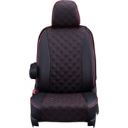 シートカバー 全席セット フリード/フリードハイブリッド キルト ブラック×レッドステッチ 15EHC0438D