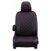 シートカバー 全席セット デミオ/MAZDA2 キルト ブラック×レッドステッチ 15EZB0716D