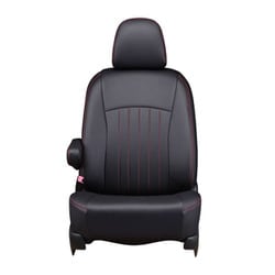 シートカバー 全席セット デミオ/MAZDA2 ライン ブラック×レッドステッチ 43EZB0716KA