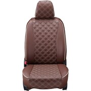 シートカバー 全席セット プリウス/プリウスPHV キルト ブラウン×アイボリーステッチ 15ETB1221N