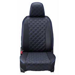 シートカバー 全席セット プリウス/メビウス キルト ブラック×ブルーステッチ 15ETB1130E