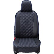 シートカバー 全席セット ハイエースバン/レジアスエースバン キルト ブラック×ブルーステッチ 15ETC1632E