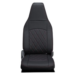 シートカバー 3列目のみ ハイエースバン/レジアスエースバン ストロングキルト ブラック×レッドステッチ 45ETE1632X05KA