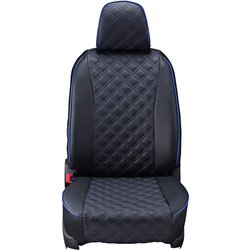シートカバー 全席セット ハイエースワゴン キルト ブラック×ブルーステッチ 15ETB1174E