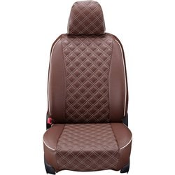 シートカバー 全席セット ハイエースワゴン キルト ブラウン×アイボリーステッチ 15ETB1174N