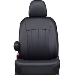 シートカバー 全席セット ハイエースワゴン ライン ブラック×ブラックステッチ 43ETB1174KK