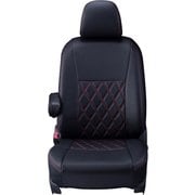 シートカバー 全席セット ハイエースバン/レジアスエースバン ダイヤ ブラック×レッドステッチ 16ETB0239D