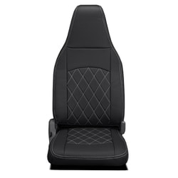 シートカバー 全席セット ハイゼットカーゴ/サンバーバン/ピクシスバン ストロングキルト ブラック×ホワイトステッチ 45EDK6603X02KW