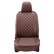 シートカバー 全席セット ハイラックス キルト ブラウン×アイボリーステッチ 15ETB1202N