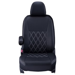 シートカバー 全席セット ハイラックス ダイヤ ブラック×ホワイトステッチ 16ETB1202K