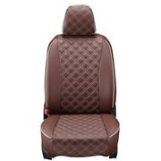 シートカバー 全席セット フィット/フィット ハイブリッド キルト ブラウン×アイボリーステッチ 15EHB2001N