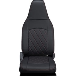 シートカバー 1列目のみ ハイエースバン/レジアスエースバン ストロングキルト ブラック×レッドステッチ 45ETE1175X01KA