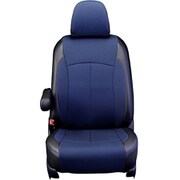 シートカバー 全席セット デリカ D:5 クロス ブラック×ブルー 12WMC7600KE