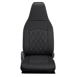 シートカバー 1列目のみ ハイゼットトラック/サンバートラック/ピクシストラック ストロングキルト ブラック×ホワイトステッチ 45EDD4003X01KW