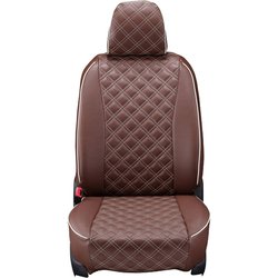 シートカバー 全席セット パッソ/ブーン キルト ブラウン×アイボリーステッチ 15ETB1027N