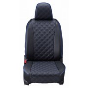 シートカバー 全席セット デリカD:5 キルト ブラック×ブルーステッチ 15EMC0777E