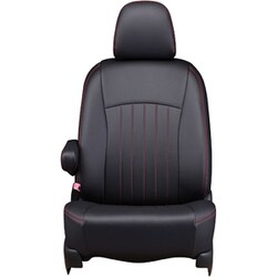 シートカバー 全席セット フィット/フィット ハイブリッド ライン ブラック×レッドステッチ 43EHB2008KA
