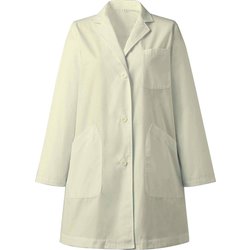 女子シングル診察衣 長袖 S イエロー 81-585