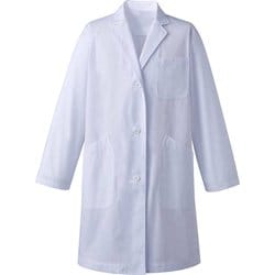 男子シングル診察衣 長袖 M 白 81-591