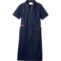 ナースワンピース（レディス・半袖） 3L ネイビー/バーガンディ MN700-8373