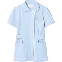 ナースジャケット 9L サックス×白 73-1446