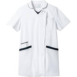 スクラブ（レディス・半袖） S 白/ネイビー 73-2279