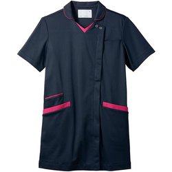 スクラブ（レディス・半袖） S ダークネイビー/バーガンディ 73-2282