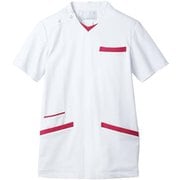 スクラブ(兼用・半袖) 3L 白/バーガンディ 72-1378