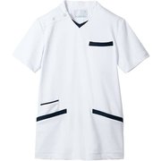 スクラブ(兼用・半袖) S 白/ネイビー 72-1379