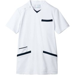 スクラブ(兼用・半袖) M 白/ネイビー 72-1379