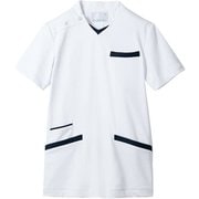 スクラブ(兼用・半袖) L 白/ネイビー 72-1379