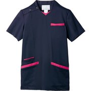 スクラブ(兼用・半袖) 3L ダークネイビー/バーガンディ 72-1382