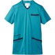 スクラブ（兼用・半袖） M ターコイズ/ネイビー 72-1384