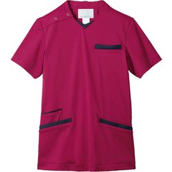 スクラブ（兼用・半袖） M バーガンディ 72-1388