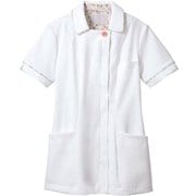ナースジャケット(レディス・半袖) LL オフホワイト×ピンク LW811-12