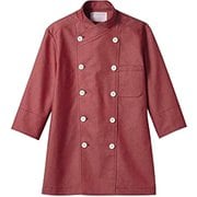 コックコート(兼用・7分袖) M レッド 6-1103