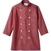 コックコート(兼用・7分袖) 3L レッド 6-1103
