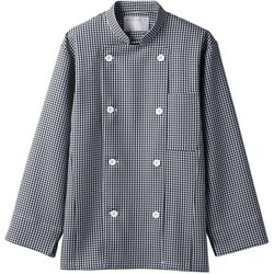 コックコート（兼用・長袖） 3L 黒チェック 6-491