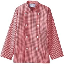 コックコート(兼用・長袖) LL 赤チェック 6-497