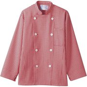コックコート(兼用・長袖) 3L 赤チェック 6-497