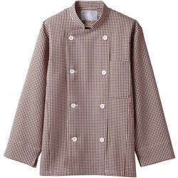 コックコート（兼用・長袖） LL 茶チェック 6-493