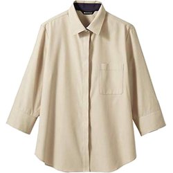 シャツ レディス 7分袖 15号 ベージュ BF2211-3