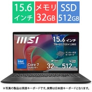 ビジネスノートPC/msi Modern 15 F1M/15.6型/Core 7-150U/メモリ 32GB/SSD 512GB/Windows 11 Home/Microsoft 365 Basic + Office Home & Business 2024 Modern-15-F1MG-5559JP