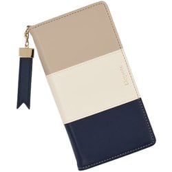 NTR-PIX8a-LN [Google Pixel 8a 用 ケース 手帳型 トリコロール スマホケース エレガンテ Elegante/ラテネイビー]