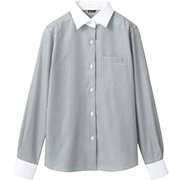 シャツ(レディス・長袖) 17号 グレーストライプ BV2201-6