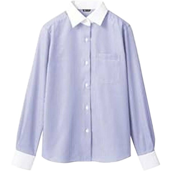 シャツ（レディス・長袖） 9号 ブルーストライプ BV2201-4