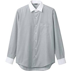 シャツ（メンズ・長袖） 4L グレーストライプ BV2571-6