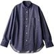 ワイドシャツ 兼用 長袖 L ネイビー BW2503-9