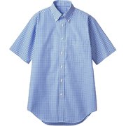 シャツ(兼用・半袖) 3L ブルーチェック CM2504-4