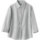 シャツ レディス 7分袖 L グレーストライプ MC7235